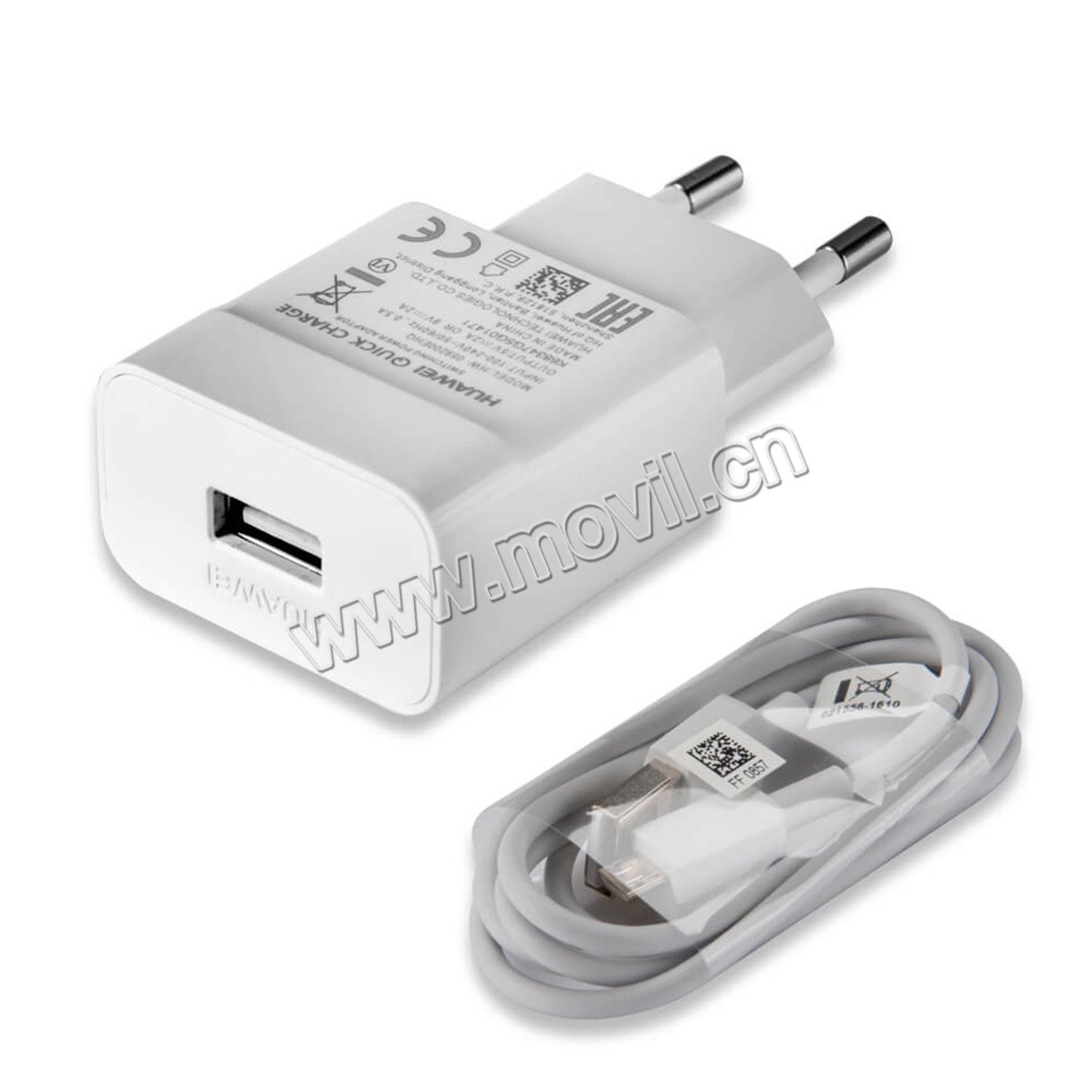 Cargador Rápido para Huawei con USB Cable Blanco