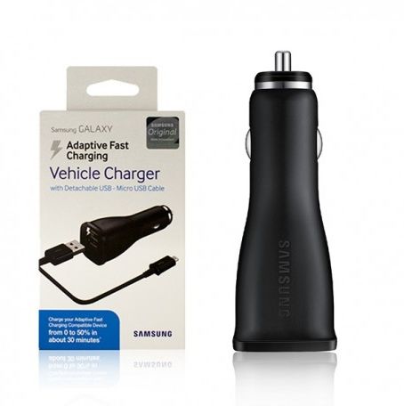 Cargador de carro y data cable para samsung en color blanco y negro